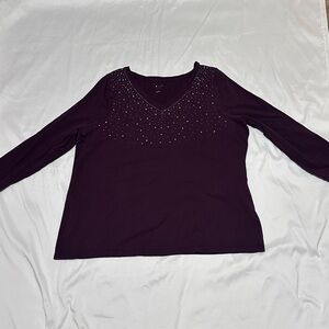 Purple Rhinestone Tee